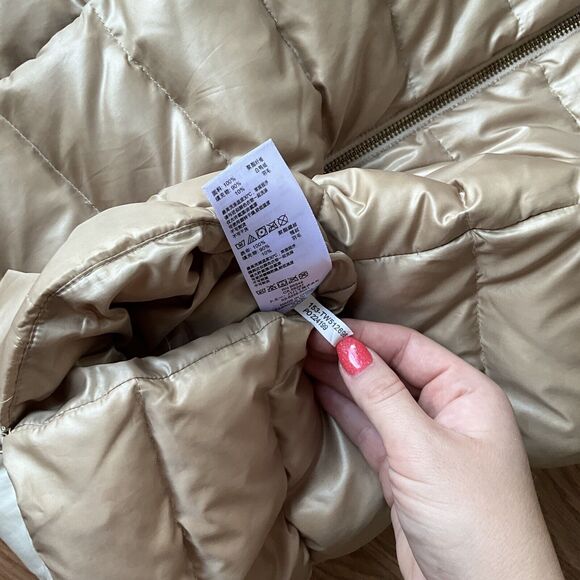 Tommy Bahama Duck Down Puffer Vest Womens Small Beige Cream Reversible Zip - Picture 7 of 11